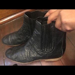 Balenciaga black leather boots